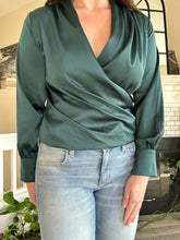 Load image into Gallery viewer, Test Drive Emerald Silk Blouse
