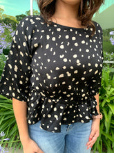 Load image into Gallery viewer, Buy-In Black Leopard Blouse
